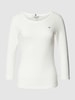 Tommy Hilfiger Longsleeve aus Baumwolle mit Label-Detail Ecru