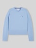 Tommy Hilfiger Slim Fit Pullover aus reiner Wolle Hellblau