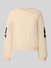 Christian Berg Woman Strickpullover aus Wolle mit Stitchings und Perlen Pastellgelb