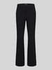 Stehmann Regular fit rechte broek van viscosemix model 'Editta' Zwart