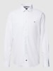 Tommy Hilfiger Regular Fit Business-Hemd mit Allover-Muster Weiss