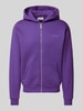 REVIEW Sweatjacke mit Label-Print Purple