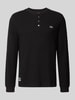 Lacoste Bluzka z długim rękawem o kroju regular fit z czystej bawełny Czarny