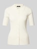 Lauren Ralph Lauren Gebreid shirt met doorknoopsluiting, model 'DAENA' Offwhite