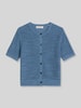 Marc O'Polo Loose Fit Strickjacke aus Baumwolle-Leinen-Mix Hellblau Melange