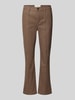 OPUS Jeansy o rozkloszowanym kroju z wpuszczanymi kieszeniami w stylu francuskim model ‘Ebbi’ Jasnobrązowy