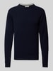 Casual Friday Gebreide pullover met structuurmotief, model 'Karl' Marineblauw