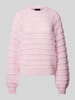 Pieces Regular Fit Strickpullover mit Strukturmuster Modell 'JAYDA' Rosa