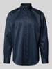 Christian Berg Men Regular fit zakelijk overhemd met kentkraag Marineblauw