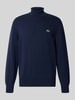Lacoste sweter z czystej bawełny o kroju regular fit Ciemnoniebieski