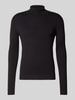 Casual Friday Wollpullover mit Label-Detail Dunkelgrau