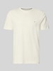 Fynch-Hatton T-Shirt mit Rundhalsausschnitt und Label-Stitching Offwhite
