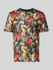 MCNEAL T-Shirt im Allover-Look mit Rundhalsausschnitt Dunkelblau