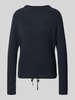 Jake*s Casual Gebreide pullover met strikdetail Donkerblauw