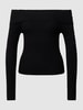 Only Sweter z odkrytymi ramionami w jednolitym kolorze model ‘BERTHA’ Czarny