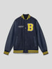 Jack & Jones Collegejack met ribboorden, model 'COLLEGE' Marineblauw