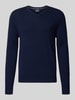 Christian Berg Men Strickpullover aus Wolle-Kaschmir-Mix mit V-Ausschnitt Marine