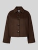 Jake*s Collection Kurtka o kroju relaxed fit z dodatkiem wełny i wykładanym kołnierzem Ciemnobrązowy