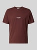 JACK & JONES Regular Fit T-Shirt mit Logo-Print Modell 'Soho' Bordeaux