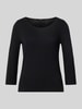 Someday Shirt met lange mouwen van viscosemix met ronde hals, model 'Kirosa' Zwart