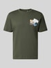 Tom Tailor męski t-shirt o kroju regular fit z czystej bawełny Oliwkowy