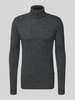 Blend Strickpullover mit Rollkragen Modell 'BRANKO' Dunkelgrau Melange
