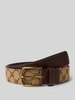 JOOP! Collection Gürtel mit Logo-Muster und Dornschließe Mittelbraun
