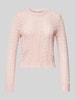 Only Regular Fit Strickpullover aus Struktur Strick Modell 'SAGA' Rosa