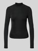 Jake*s Casual Longsleeve mit Stehkragen Black