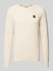 PME Legend Gebreide pullover met labelpatch Offwhite