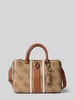 Guess Satchel bag met labeldetail, model 'ERENIA' Lichtbruin