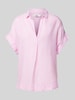 0039 Italy Leinenbluse mit V-Ausschnitt Modell 'Derry' Rosa