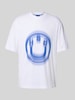 Hugo Blue T-Shirt mit Logo-Print Modell 'Nalax' Weiss