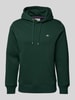 Gant Hoodie met labelstitching, model 'SHIELD' Donkergroen