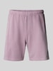 Mazine Regular fit sweatshorts met labeldetail Oudroze