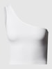 Review Cropped One-Shoulder-Top Weiss