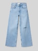 Mango Wide Leg Jeans im Destroyed-Look Blau