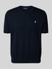 Polo Ralph Lauren Gebreid shirt met ronde hals en labelstitching Marineblauw