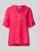 ZABAIONE Relaxed Fit Leinenbluse mit V-Ausschnitt Modell 'Is44sii' Pink