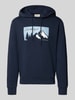 Jack & Jones Hoodie met motiefprint, model 'SUN' Marineblauw