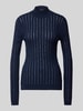 BOSS Gebreide pullover met structuurmotief Marineblauw