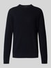 Brax Gebreide pullover met labeldetail, model 'ROY' Marineblauw