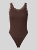 ONLY Slim Fit Body aus Baumwoll-Mix Modell 'VINI' Schoko