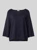 comma Gebreide pullover met ronde hals Donkerblauw