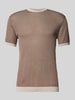 Emporio Armani T-Shirt mit Sturkturmuster Beige