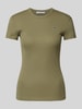 Lacoste Sport T-shirt o kroju slim fit z naszywką z logo Khaki