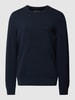 Marc O'Polo Strickpullover mit Label-Stitching Dunkelblau