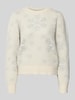 Vero Moda Regular Fit Weihnachtspullover mit Allover-Muster Modell 'NEWSNOWFROST' Ecru
