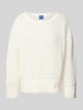 Hugo Blue Gebreide pullover met ronde hals, model 'Sumeria' Wit