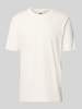 Drykorn T-Shirt mit geripptem Rundhalsausschnitt Modell 'RAPHAEL' Offwhite